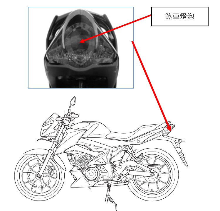 BANDIT 150 煞車燈泡 不良位置圖