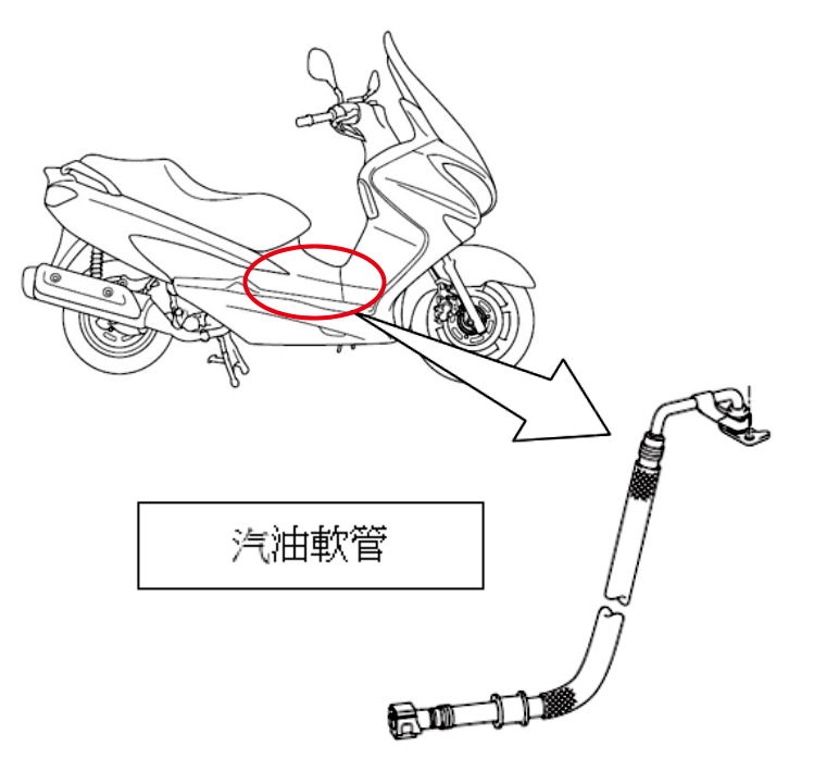 BURGMAN 200 汽油軟管 不良位置圖